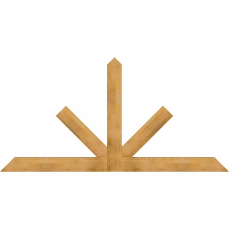 Ekena Millwork Saratoga Rough Sawn Timber Gable Bracket, Western Red Cedar, 96"W x 48"H x 2"D x 6"F, 12/12 Pitch GBW096X48X0206SAR00RWR